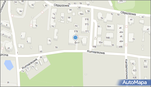 Wrocław, Rumiankowa, 57, mapa Wrocławia