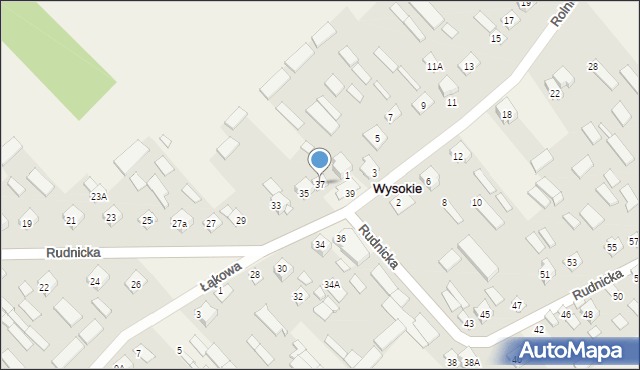 Wysokie, Rudnicka, 37, mapa Wysokie