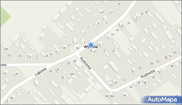 Wysokie, Rudnicka, 41, mapa Wysokie