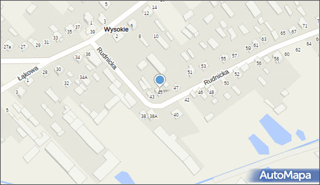 Wysokie, Rudnicka, 45, mapa Wysokie