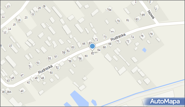 Wysokie, Rudnicka, 62, mapa Wysokie