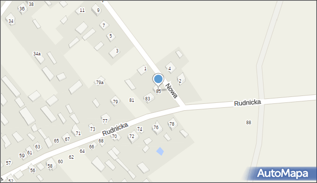 Wysokie, Rudnicka, 85, mapa Wysokie