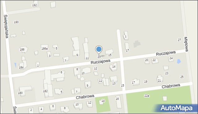 Wyszków, Ruczajowa, 13, mapa Wyszków