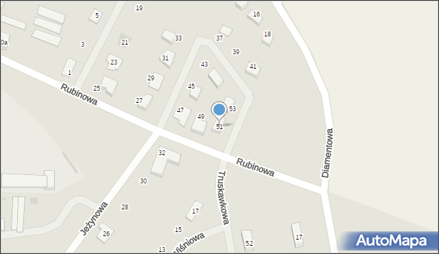 Ząbkowice Śląskie, Rubinowa, 51, mapa Ząbkowice Śląskie