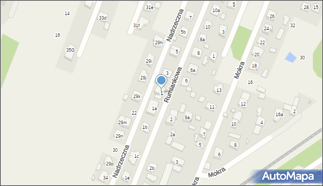 Zagościniec, Rumiankowa, 1, mapa Zagościniec