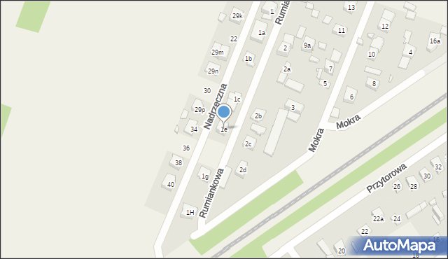 Zagościniec, Rumiankowa, 1e, mapa Zagościniec