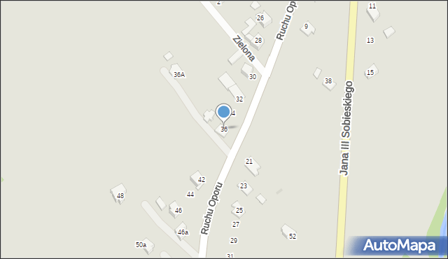 Zakliczyn, Ruchu Oporu, 36, mapa Zakliczyn