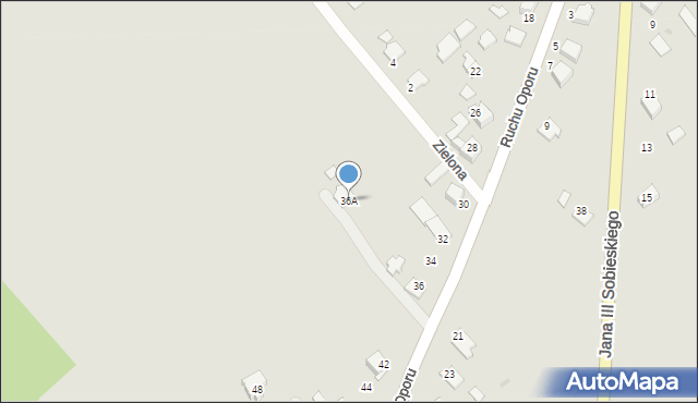 Zakliczyn, Ruchu Oporu, 36A, mapa Zakliczyn