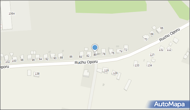 Zakliczyn, Ruchu Oporu, 80, mapa Zakliczyn