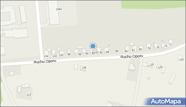 Zakliczyn, Ruchu Oporu, 92, mapa Zakliczyn