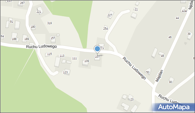 Żeleźnikowa Wielka, Ruchu Ludowego, 107, mapa Żeleźnikowa Wielka