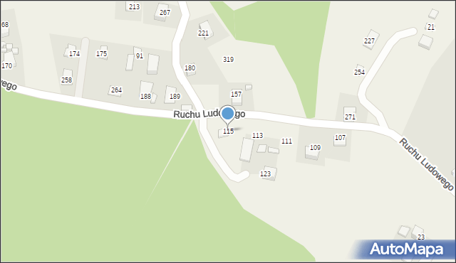 Żeleźnikowa Wielka, Ruchu Ludowego, 115, mapa Żeleźnikowa Wielka