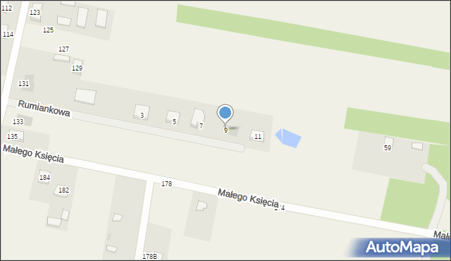 Żelków, Rumiankowa, 9, mapa Żelków