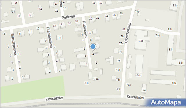 Zgierz, Rubinowa, 4, mapa Zgierz