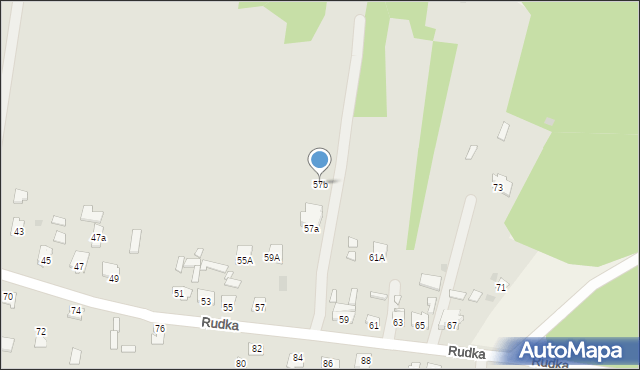 Zwierzyniec, Rudka, 57b, mapa Zwierzyniec