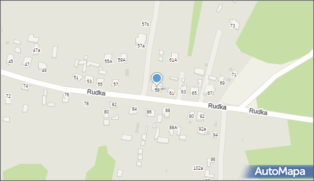 Zwierzyniec, Rudka, 59, mapa Zwierzyniec