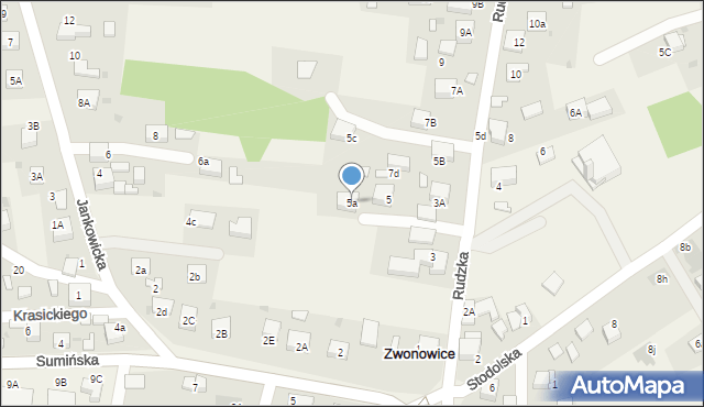Zwonowice, Rudzka, 5a, mapa Zwonowice