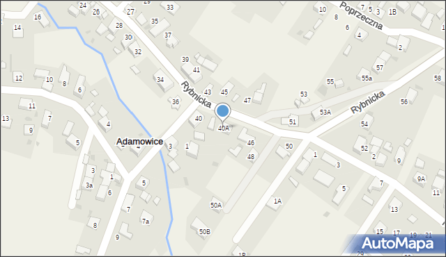 Adamowice, Rybnicka, 40A, mapa Adamowice