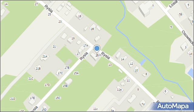 Adamowizna, Rysia, 15, mapa Adamowizna