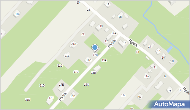 Adamowizna, Rysia, 17B, mapa Adamowizna