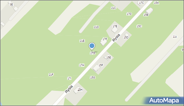 Adamowizna, Rysia, 17G, mapa Adamowizna