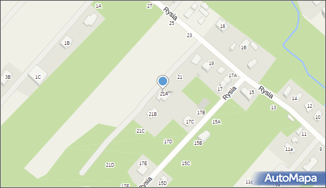 Adamowizna, Rysia, 21A, mapa Adamowizna
