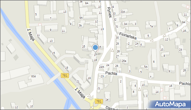 Andrychów, Rynek, 17, mapa Andrychów