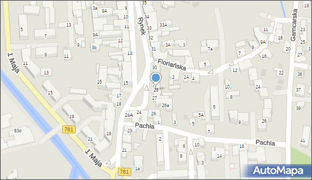 Andrychów, Rynek, 28, mapa Andrychów