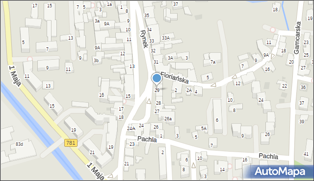 Andrychów, Rynek, 29, mapa Andrychów