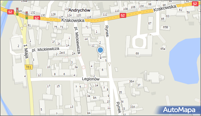 Andrychów, Rynek, 4, mapa Andrychów
