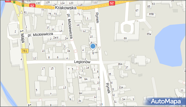 Andrychów, Rynek, 6, mapa Andrychów