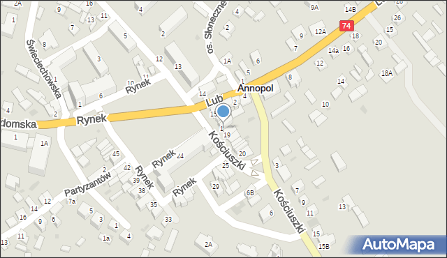 Annopol, Rynek, 18, mapa Annopol