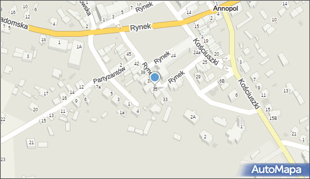 Annopol, Rynek, 35, mapa Annopol