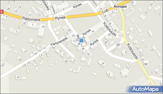 Annopol, Rynek, 36, mapa Annopol