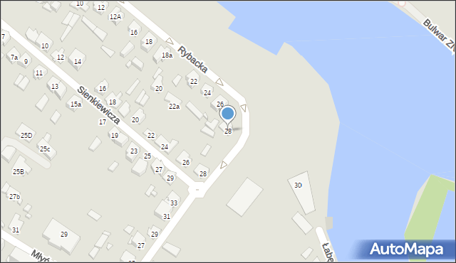 Augustów, Rybacka, 28, mapa Augustów