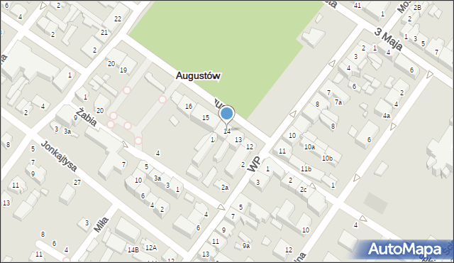 Augustów, Rynek Zygmunta Augusta, 14, mapa Augustów