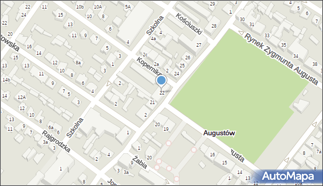 Augustów, Rynek Zygmunta Augusta, 22, mapa Augustów