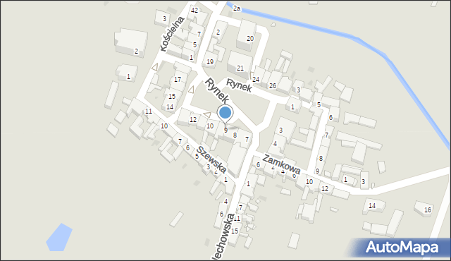 Babimost, Rynek, 9, mapa Babimost