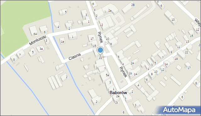 Baborów, Rynek, 11, mapa Baborów