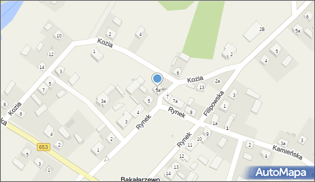 Bakałarzewo, Rynek, 5a, mapa Bakałarzewo