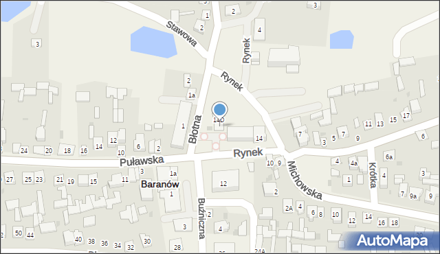 Baranów, Rynek, 14b, mapa Baranów