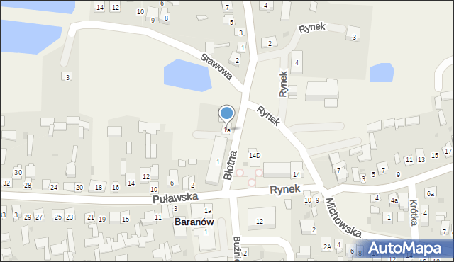 Baranów, Rynek, 1a, mapa Baranów