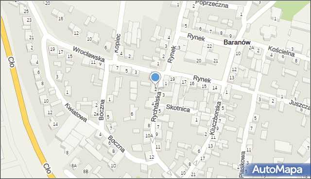 Baranów, Rychtalska, 2, mapa Baranów