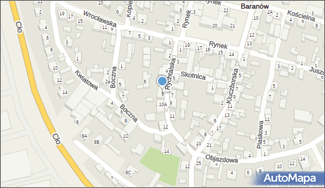 Baranów, Rychtalska, 8, mapa Baranów