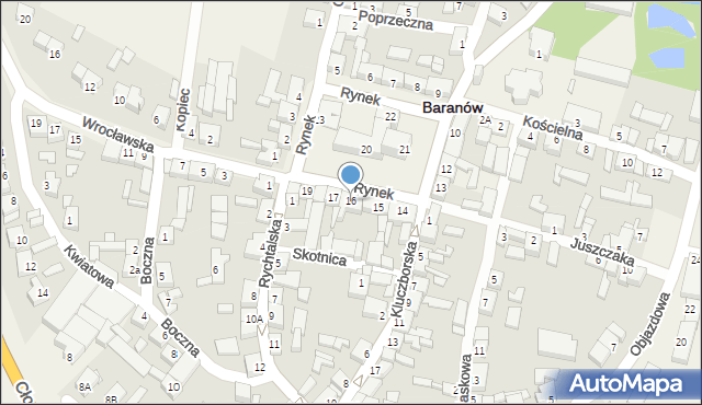 Baranów, Rynek, 16, mapa Baranów