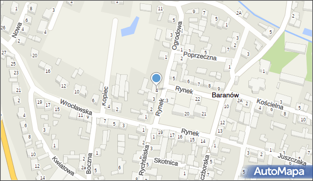 Baranów, Rynek, 4, mapa Baranów