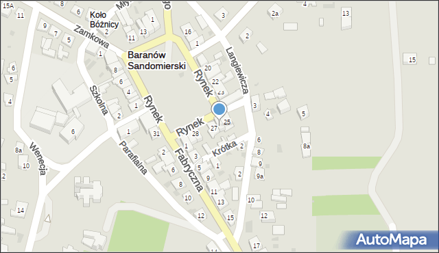 Baranów Sandomierski, Rynek, 26, mapa Baranów Sandomierski