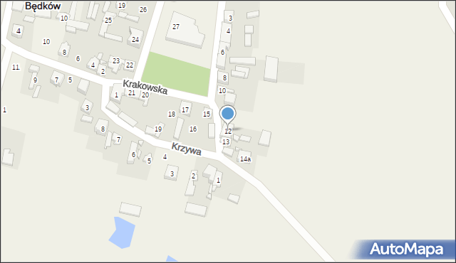 Będków, Rynek Kościuszki Tadeusza, gen., 12, mapa Będków