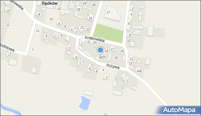 Będków, Rynek Kościuszki Tadeusza, gen., 19, mapa Będków