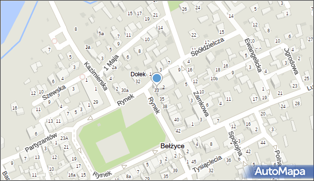 Bełżyce, Rynek, 33-34, mapa Bełżyce